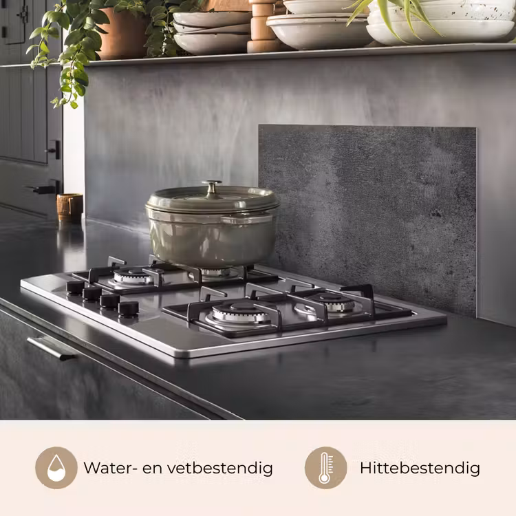 Spatscherm keuken - Structuur - Beton - Grijs - Industrieel - Rustiek — 7