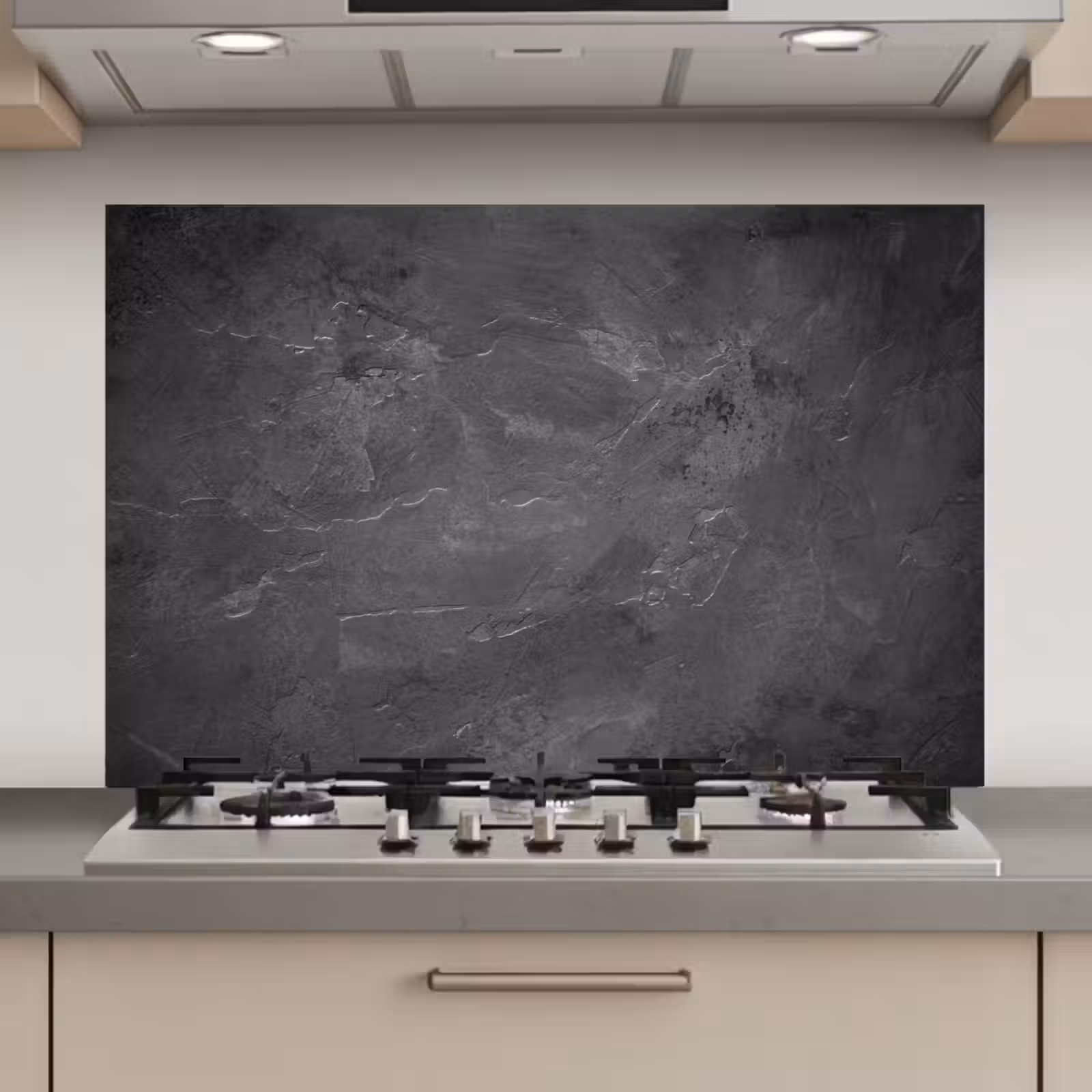 Spatscherm keuken - Schemerig Betonlandschap — 1
