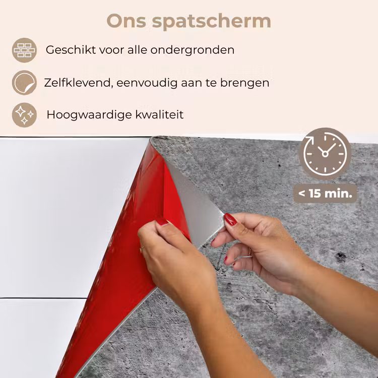 Spatscherm keuken - Beton - Leisteen - Grijs -Betonstructuur — 4