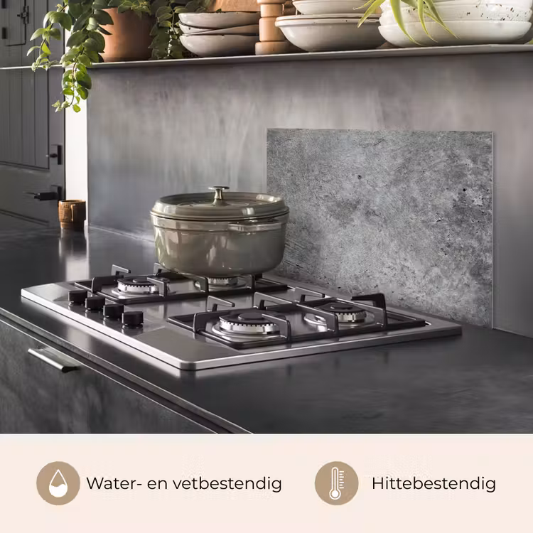 Spatscherm keuken - Beton - Leisteen - Grijs -Betonstructuur — 7