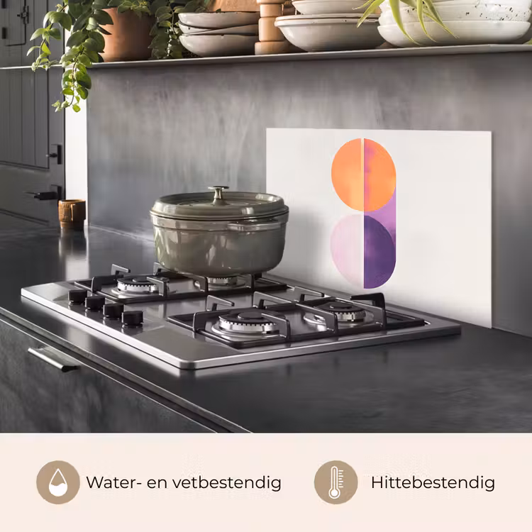 Spatscherm keuken - Cirkels - Abstract - Paars — 7