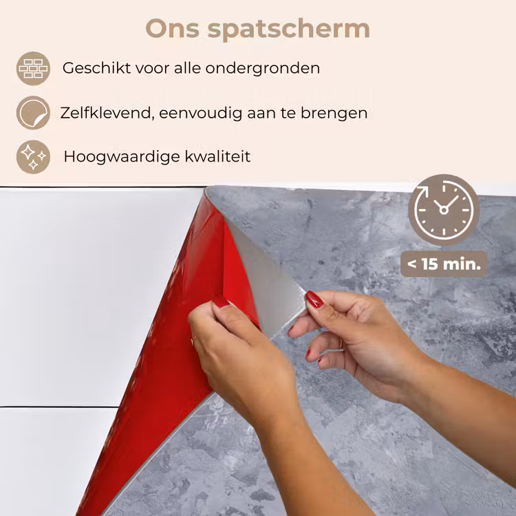 Spatscherm keuken - Leisteen - Beton - Retro - Structuren - Grijs - Rustiek — 4