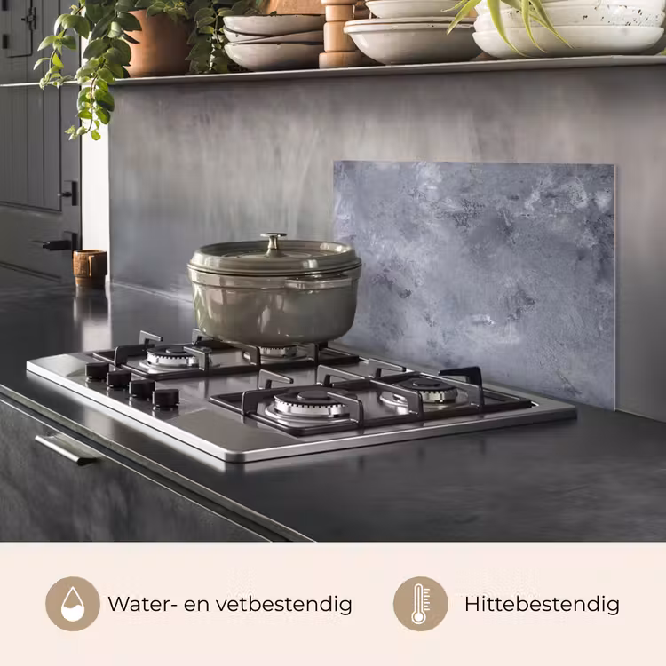 Spatscherm keuken - Leisteen - Beton - Retro - Structuren - Grijs - Rustiek — 7