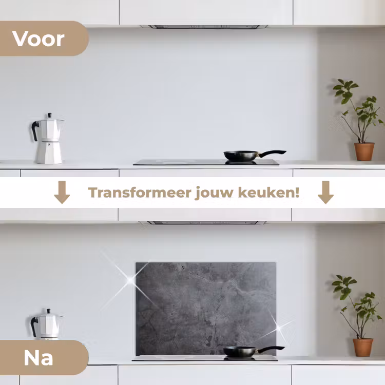 Spatscherm keuken - Schaduwspel op Beton — 3