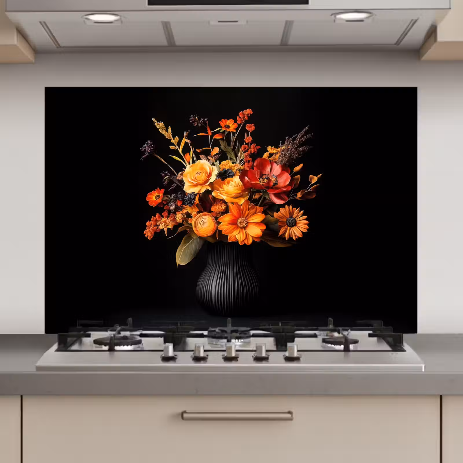 Spatscherm keuken - Herfst - Boeket - Oranje — 1