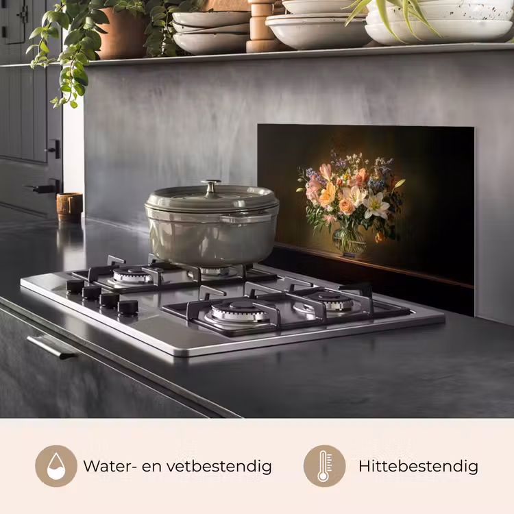 Spatscherm keuken - Glazen - Bloemen - Boeket - Kleuren — 7