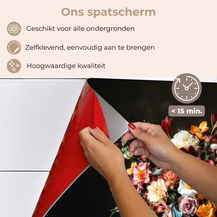Spatscherm keuken - Groot - Bloemen - Vaas - Boeket — 4