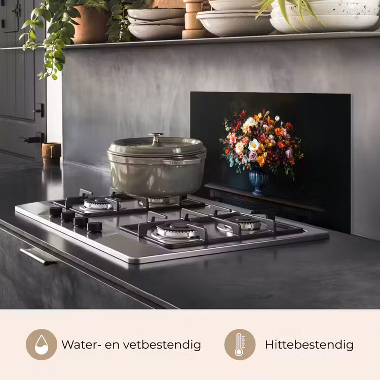 Spatscherm keuken - Groot - Bloemen - Vaas - Boeket — 7