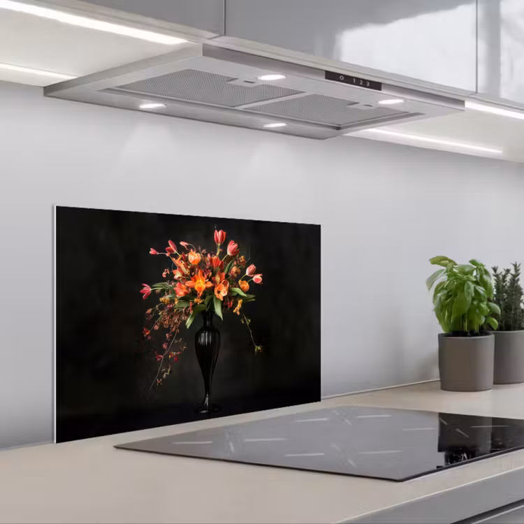 Spatscherm keuken - Sierlijk - Boeket - Vaas — 5