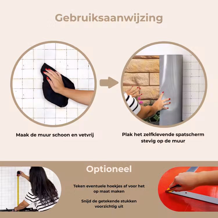 Spatscherm keuken - Bloemen - Bakstenen - Kleurrijk — 7