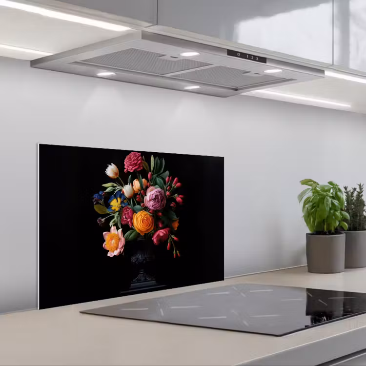 Spatscherm keuken - Boeket - Romantisch - Kleurrijk — 5
