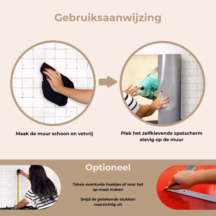 Spatscherm keuken - Schubben - Vis - Mint - Minimalistisch — 8
