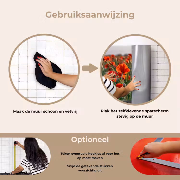 Spatscherm keuken - Bloemen - Klaprozen - Natuur - Rood — 8