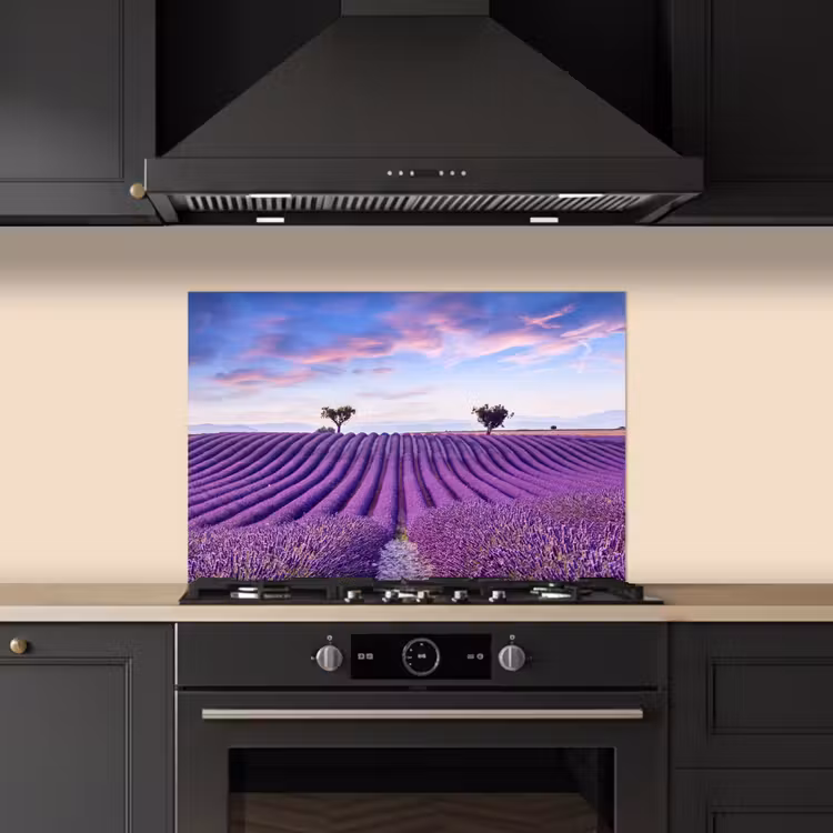 Spatscherm keuken - Lavendel - Natuur - Paars - Bomen - Bloemen — 2