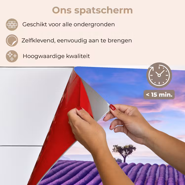 Spatscherm keuken - Lavendel - Natuur - Paars - Bomen - Bloemen — 4