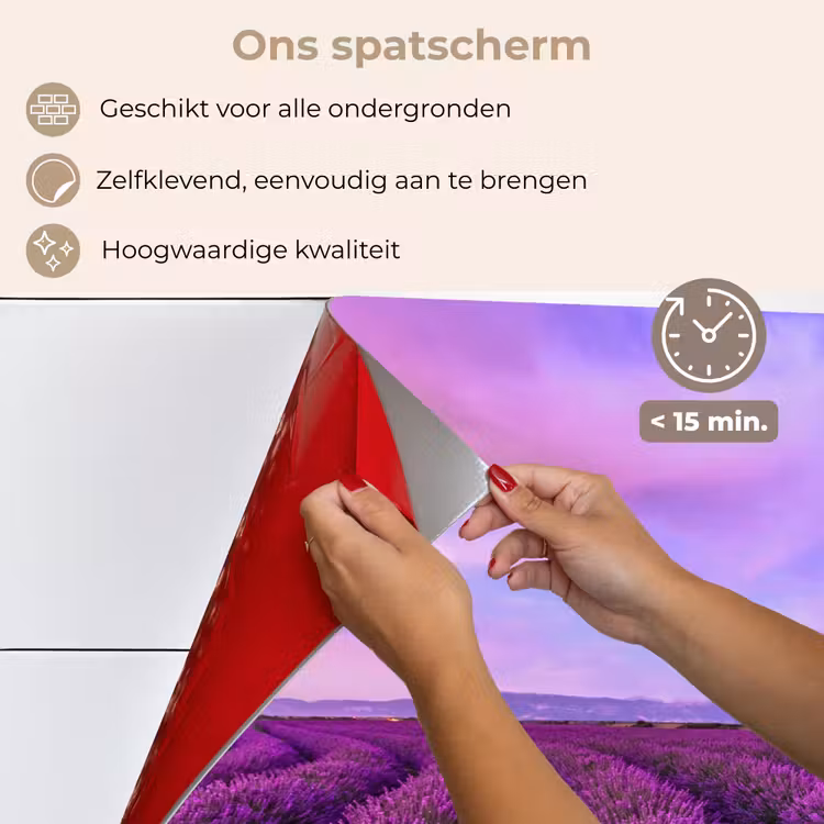 Spatscherm keuken - Lavendel - Paars - Bloemen - Natuur — 4