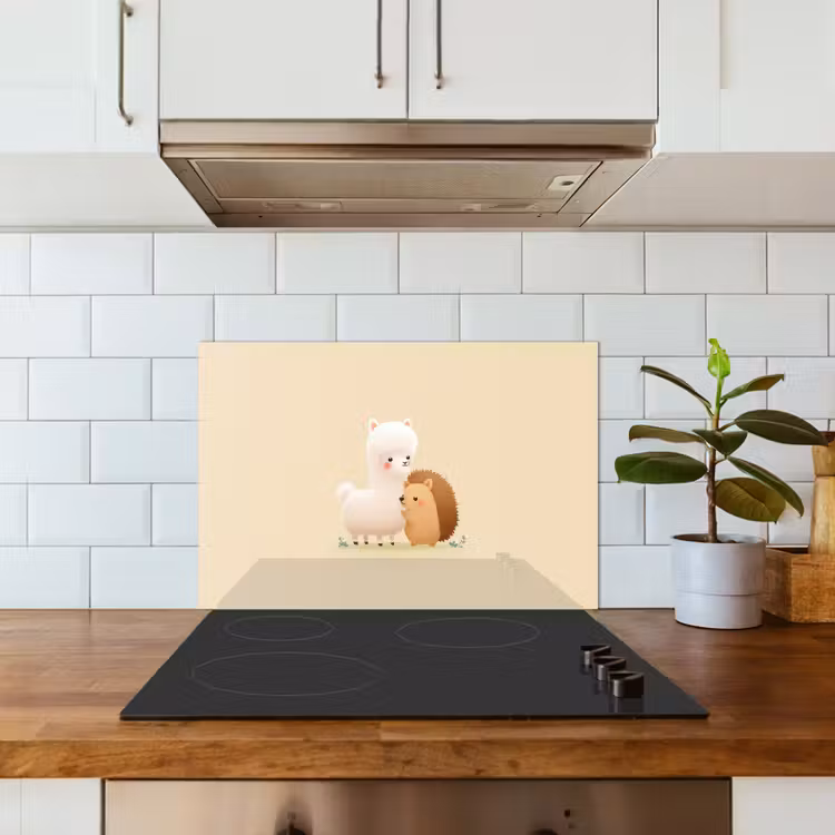 Spatscherm keuken - Alpaca - Egel - Bruin - Knuffelen — 5
