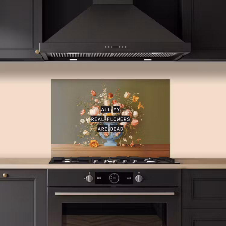 Spatscherm keuken - Bloem - Quote - Vintage - Art — 2