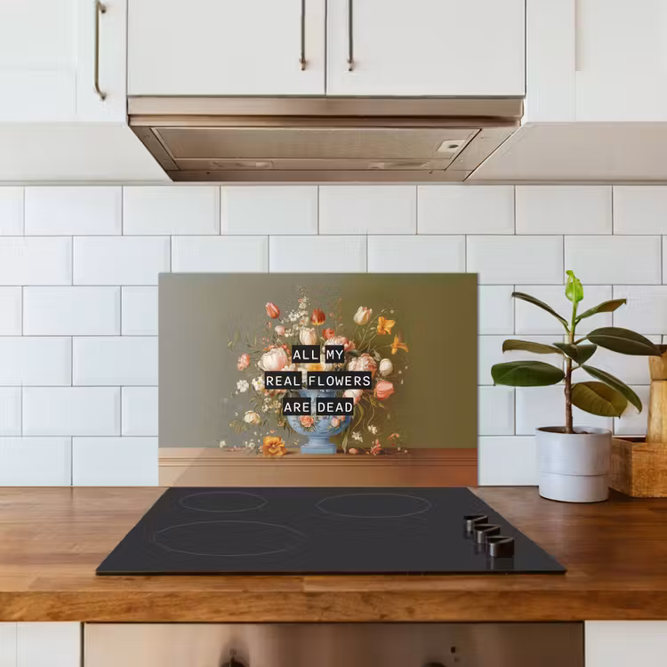 Spatscherm keuken - Bloem - Quote - Vintage - Art — 6