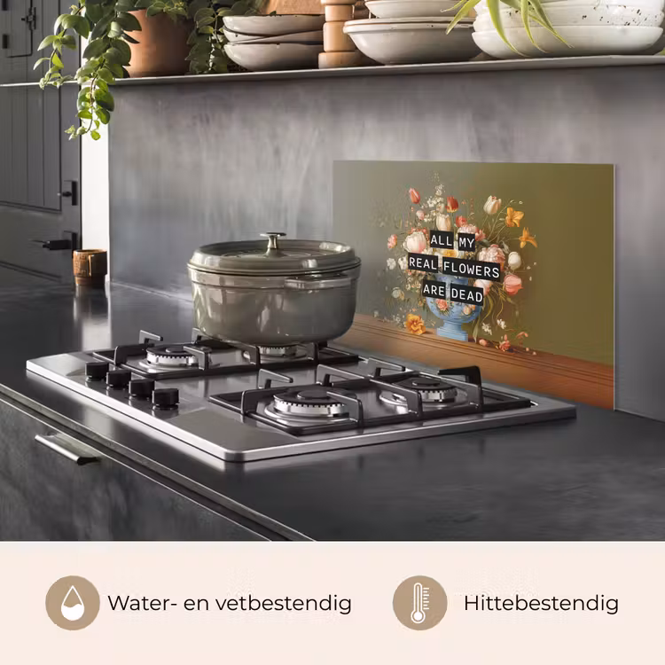 Spatscherm keuken - Bloem - Quote - Vintage - Art — 7