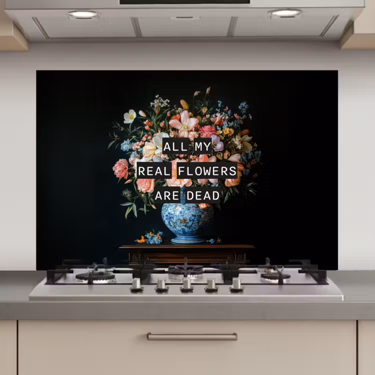 Spatscherm keuken - Bloemen - Art - Pastel - Quotes — 1