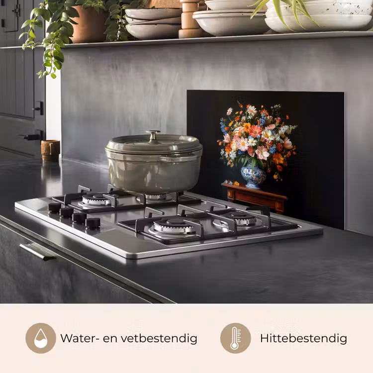 Spatscherm keuken - Boeket - Roze - Bloemen - Vaas — 7