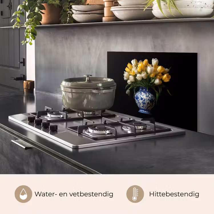 Spatscherm keuken - Geel - Tulpen - Vaas - Bloemen — 7