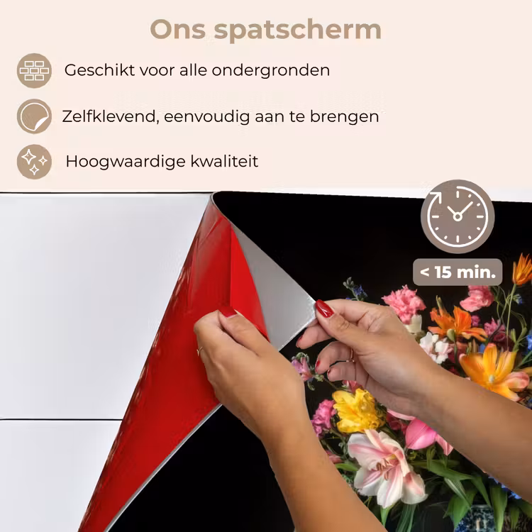 Spatscherm keuken - Kleur - Vaas - Bloemen - Boeket — 4