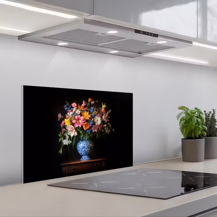 Spatscherm keuken - Kleur - Vaas - Bloemen - Boeket — 5