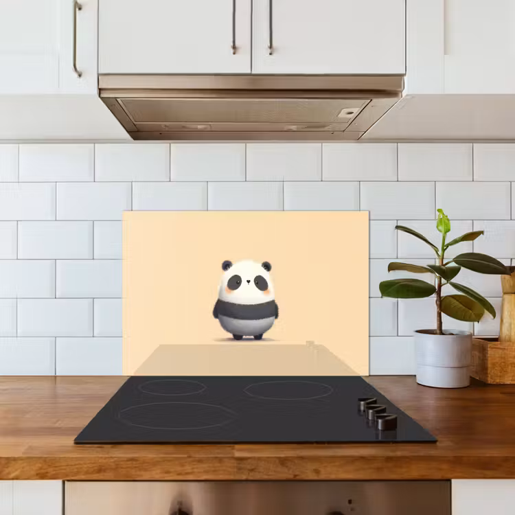Spatscherm keuken - Panda - Beige - Minimalistisch — 5