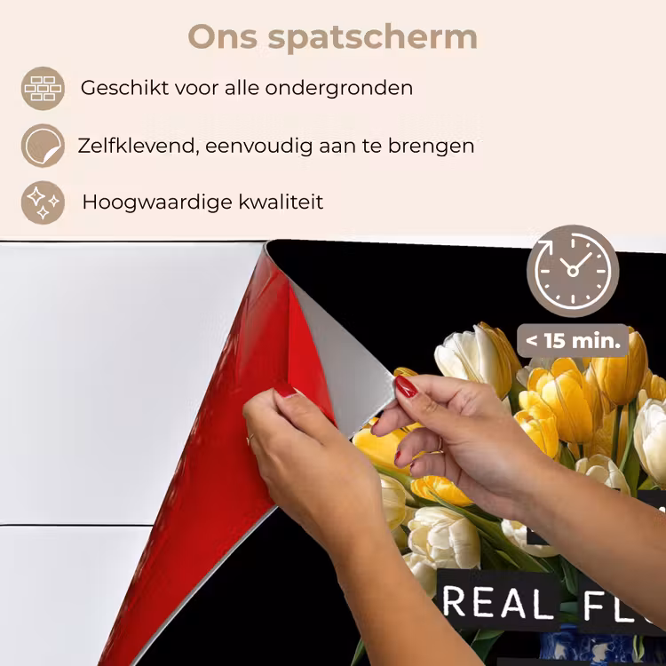 Spatscherm keuken - Quotes - Bloem - Tulp - Geel — 4