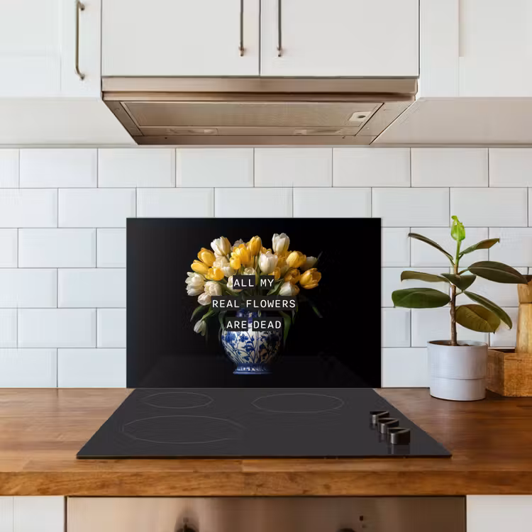 Spatscherm keuken - Quotes - Bloem - Tulp - Geel — 6