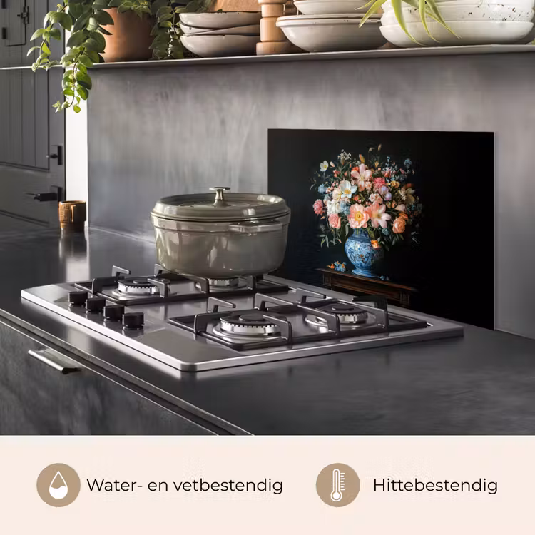 Spatscherm keuken - Roze - Bloemen - Vaas - Kleuren — 7