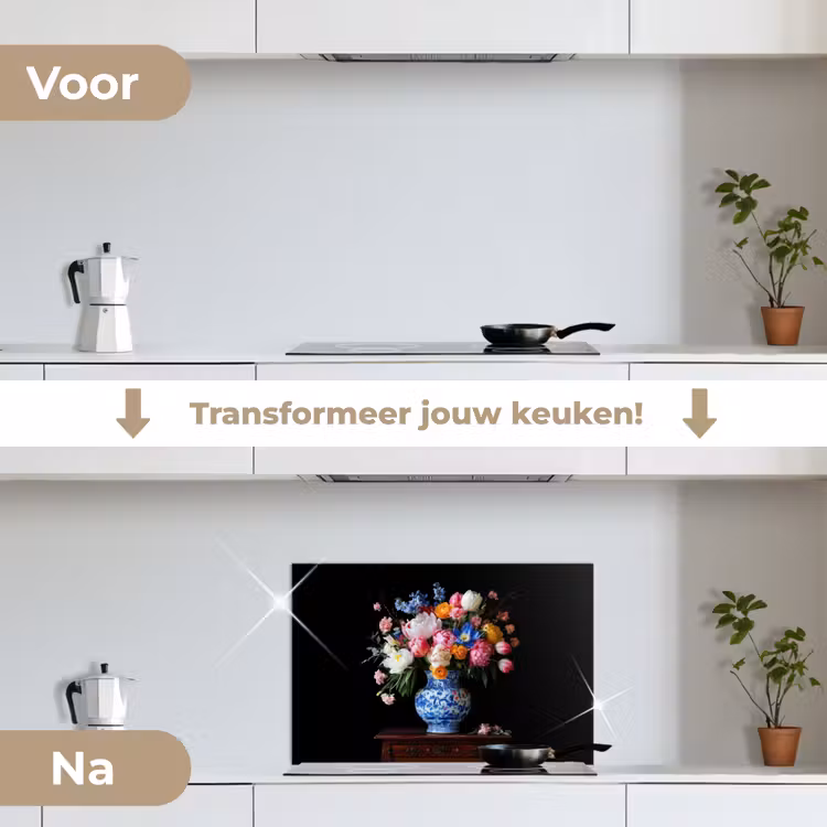Spatscherm keuken - Rozen - Bloemen - Vaas - Boeket — 3