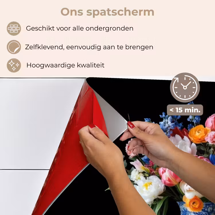 Spatscherm keuken - Rozen - Bloemen - Vaas - Boeket — 4