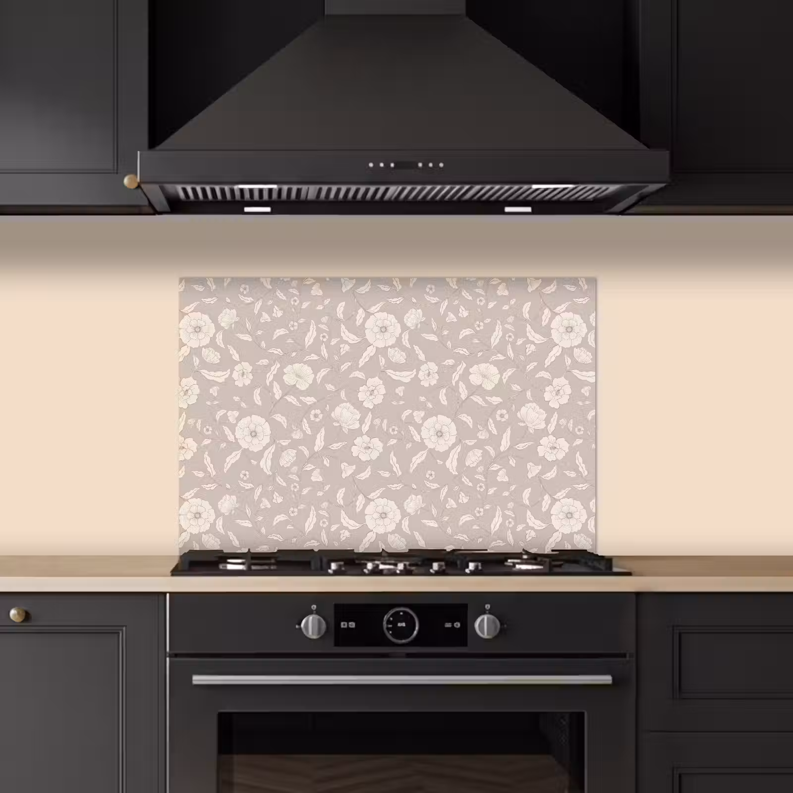 Spatscherm keuken - Bloemen - Blaadjes - Patroon — 1