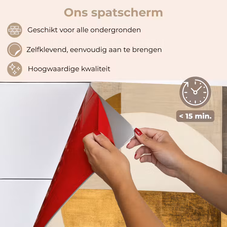Spatscherm keuken - Abstract - Goud - Grijs - Vormen - Geometrisch — 4