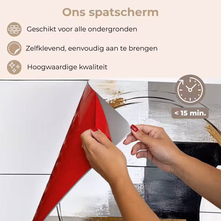 Spatscherm keuken - Abstract - Goud - Zilver - Vormen - Aesthetic — 4