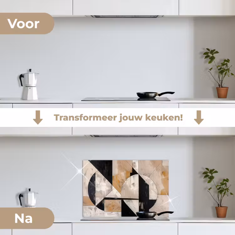 Spatscherm keuken - Abstract - Modern - Geometrisch - Pastel — 3