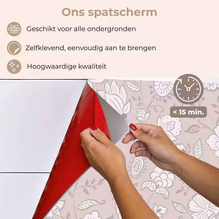 Spatscherm keuken - Bloemen - Getekend - Lavendel — 3