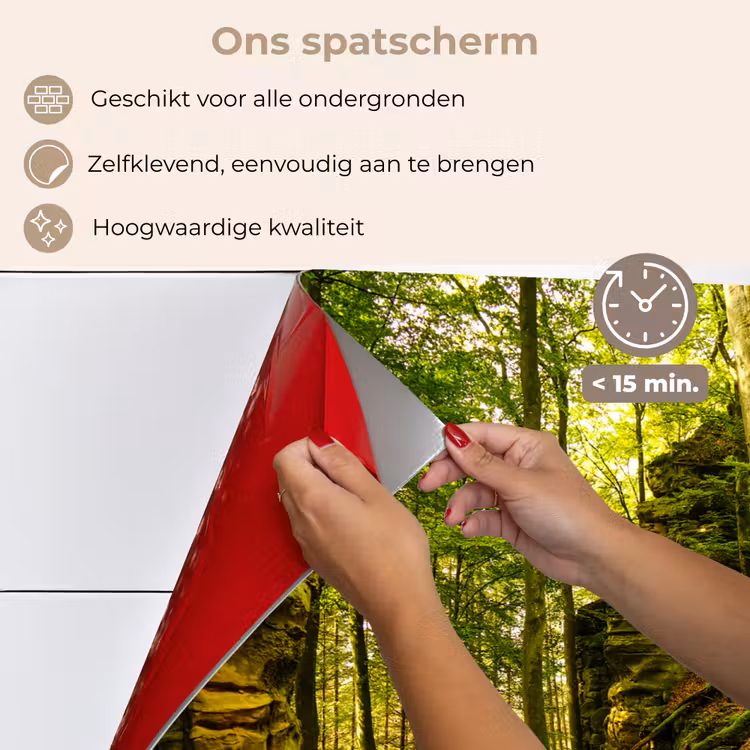 Spatscherm keuken - Bomen - Steen - Bos - Natuur - Planten — 4