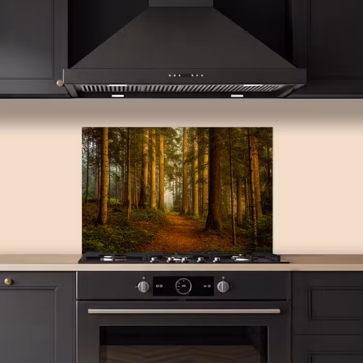 Spatscherm keuken - Bos - Natuur - Bomen - Landschap - Bladeren — 2