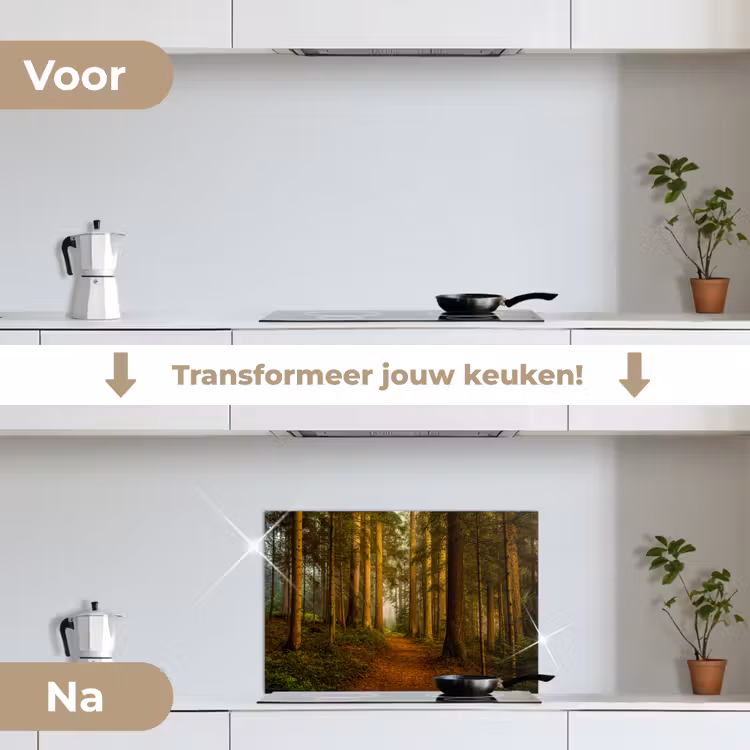 Spatscherm keuken - Bos - Natuur - Bomen - Landschap - Bladeren — 3