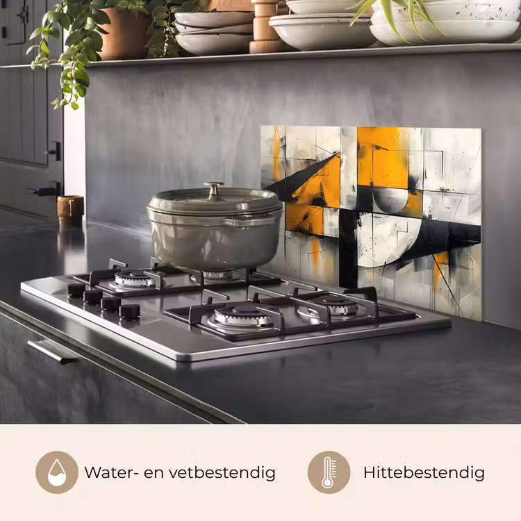 Spatscherm keuken - Geel - Abstract - Modern - Vormen — 7