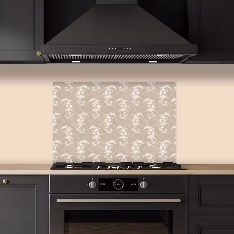 Spatscherm keuken - Motief - Beige - Linnen — 1