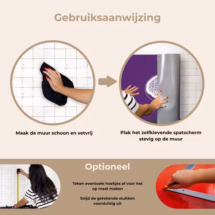 Spatscherm keuken - Passievrucht - Zaadjes - Paars - Minimalistisch — 8