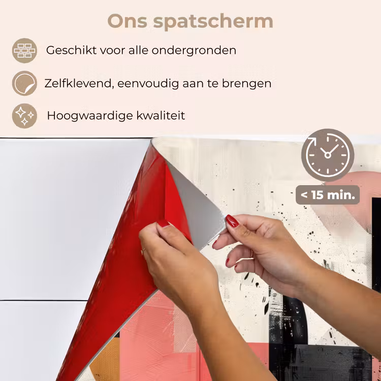 Spatscherm keuken - Roze - Abstract - Aesthetic - Modern - Vormen — 4