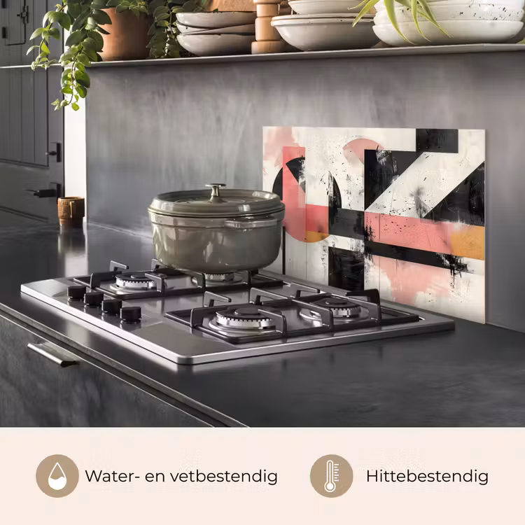 Spatscherm keuken - Roze - Abstract - Aesthetic - Modern - Vormen — 7
