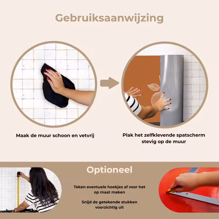 Spatscherm keuken - Sinaasappel - Getekend - Bladeren - Bruin — 8