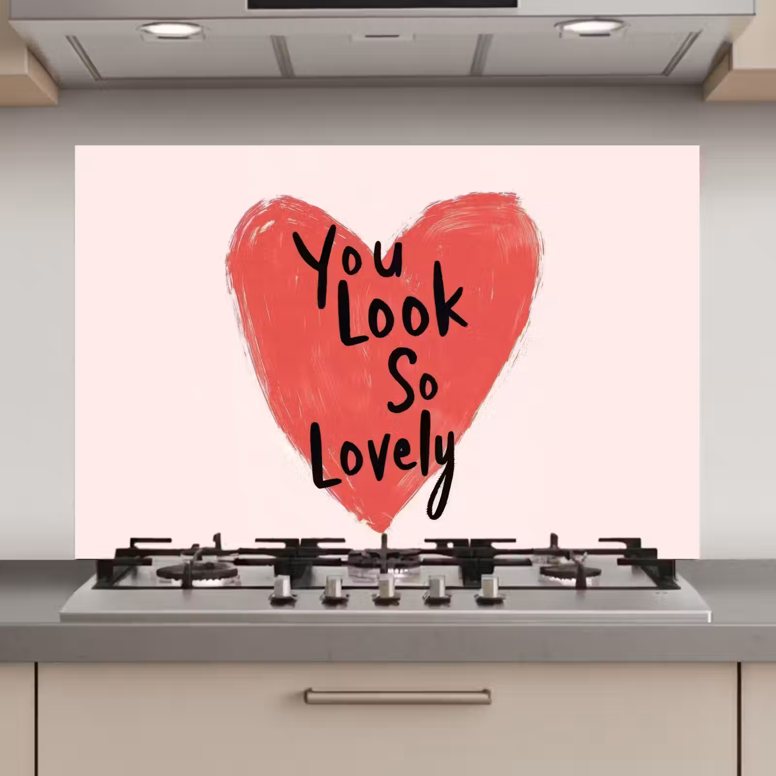 Spatscherm keuken - Hart - Rood - Valentijn — 1